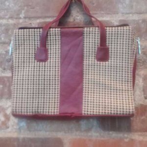 Herringbone Multicolor Red Black & Tan Satchel Tablet/Book Case Bag Small Size